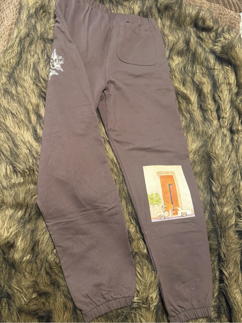 Brown Graphic Jogger Pants